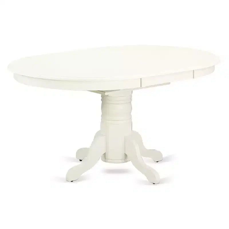 5-Piece Extendable Round Dining Set for 4, Table with Leaf & 4 Upholstered Chairs