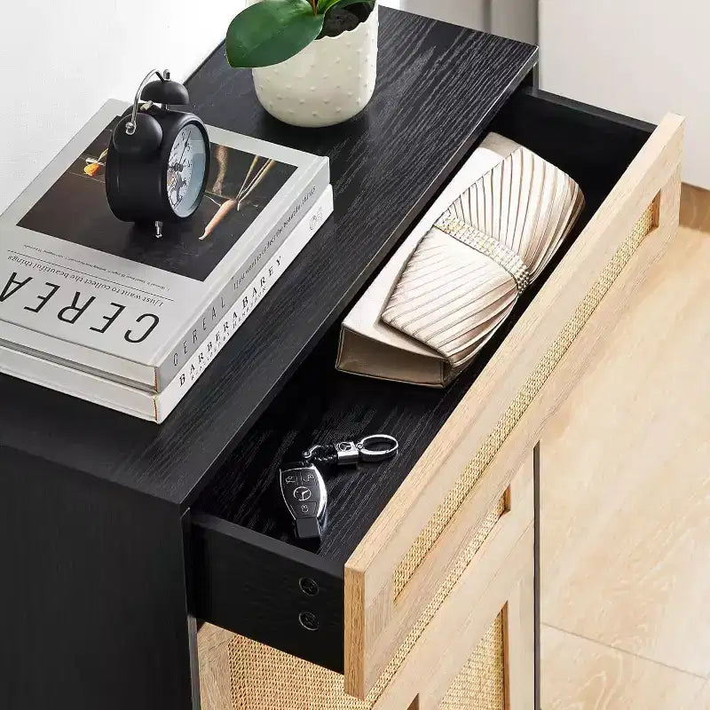 Entryway Shoe Cabinet with 2 Flip Drawers, Slim Freestanding Wooden Shoe Organizer, Space-Saving Closed Shoe Rack for Hallway, Foyer,Apartment
