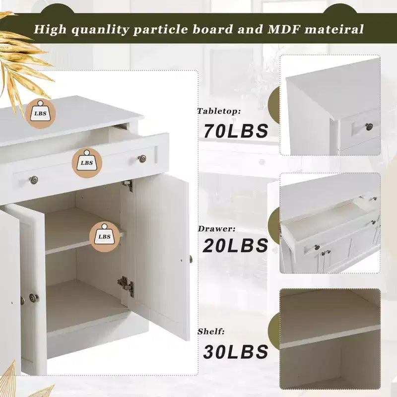 Round MDF Coffee Table 26x26x18 Inches, White and Natural