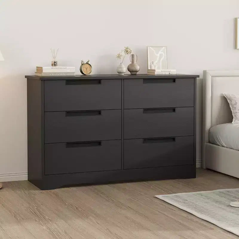 Queen Platform Bed with Headboard in Dusty Grey Oak