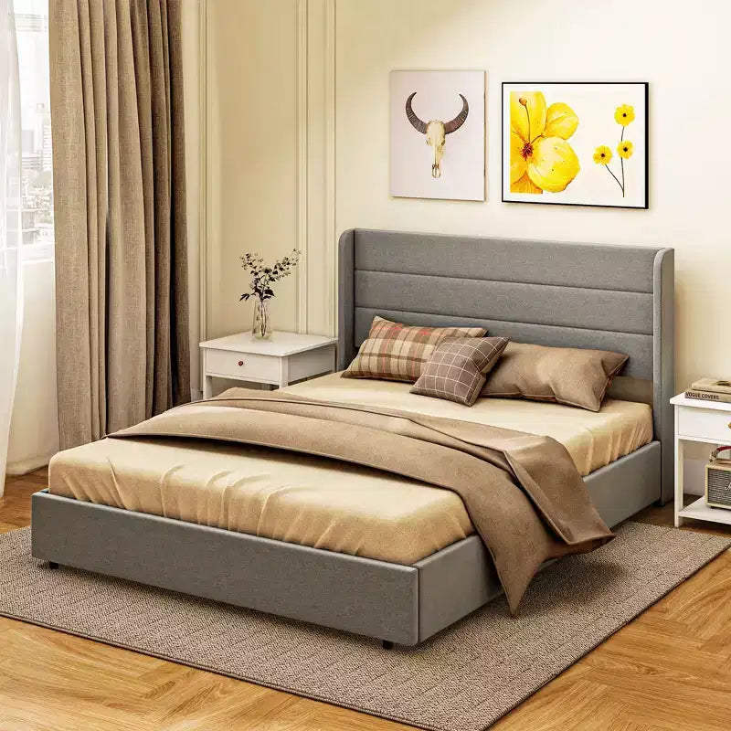 Full Size Kids House Bed with Drawer & House-Shaped Headboard, Metal Frame, White