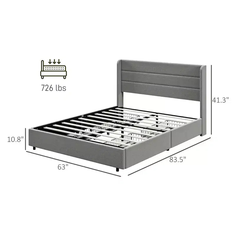 Full Size Kids House Bed with Drawer & House-Shaped Headboard, Metal Frame, White