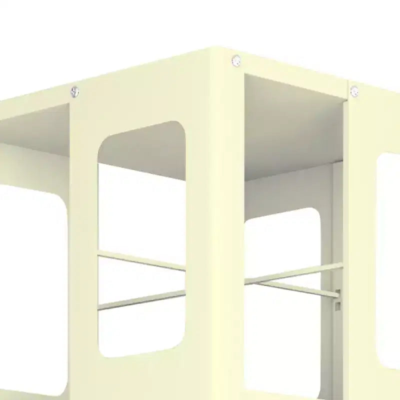 Okak All-Steel Rotating Bookshelf with 360Wheels, Storage Shelves with 4 Tiers, Storage Organizer for Living Room, Hallway, Office