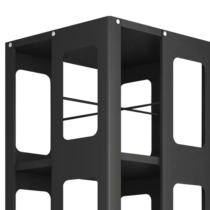 Okak All-Steel Rotating Bookshelf with 360Wheels, Storage Shelves with 4 Tiers, Storage Organizer for Living Room, Hallway, Office