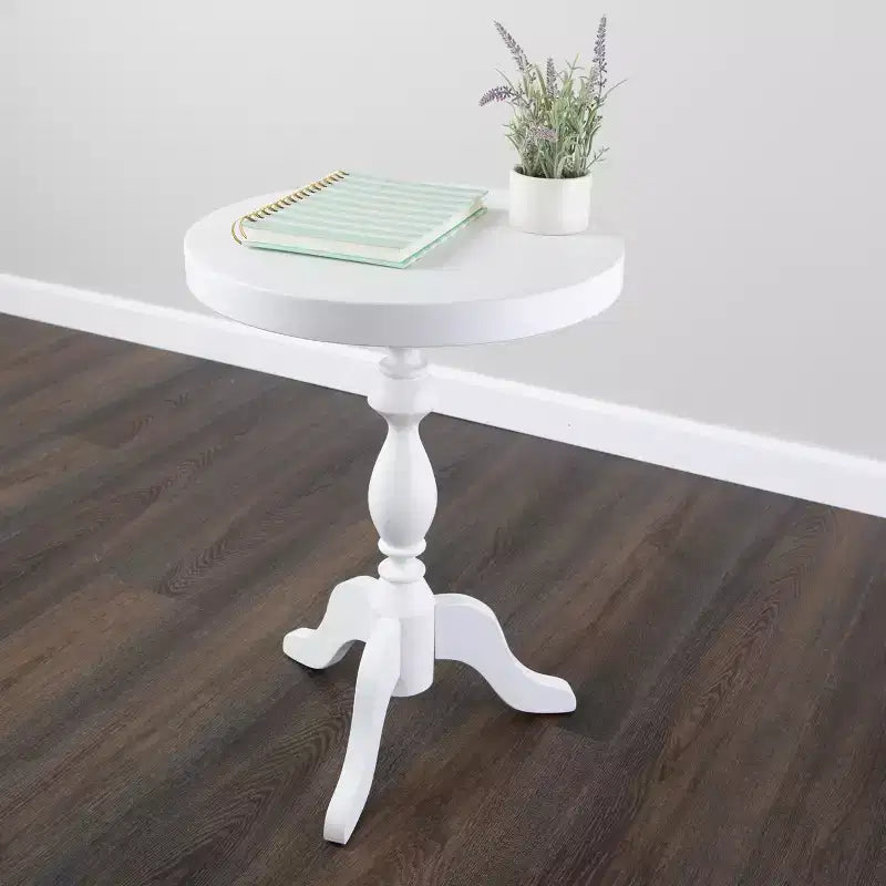 Lavish Home Round Pedestal Side Table, White