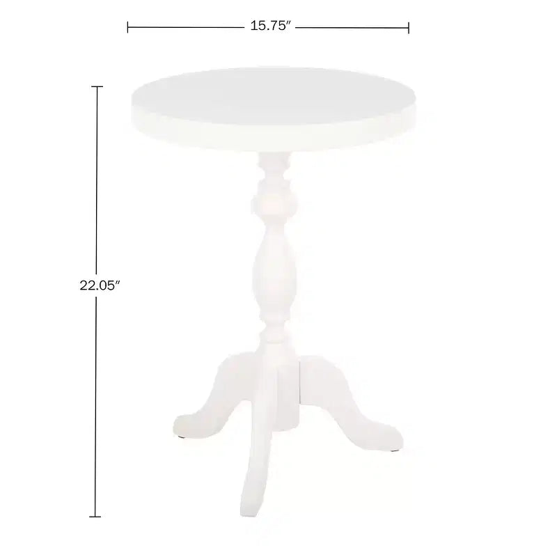 Lavish Home Round Pedestal Side Table, White
