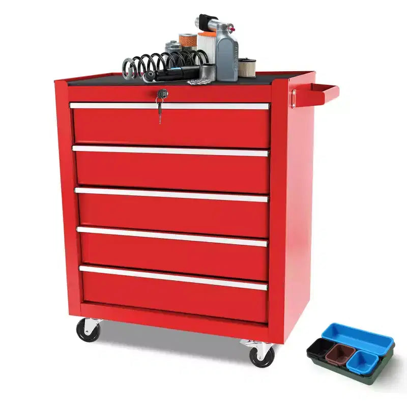 Steel Tool Storage Cabinet Organizer,5-Drawer Tool Chest with Lock, Includes Key for Secure Storage