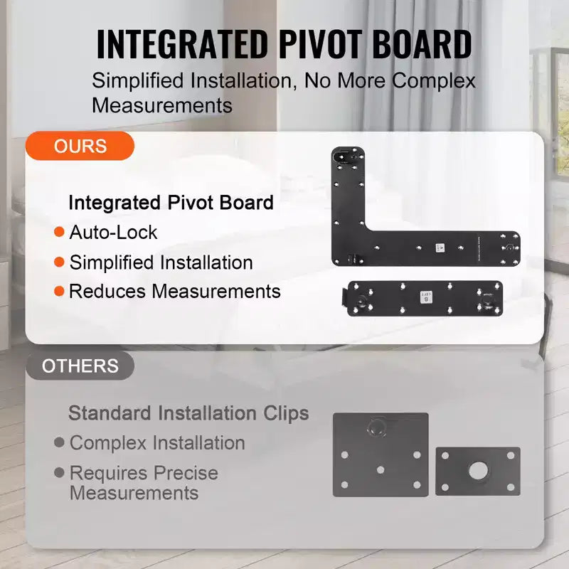 VEVOR Murphy Bed Kit, Twin Size, Deluxe DIY Wall Bed Mechanical Hardware Kit, Pneumatic Lever Heavy Duty Bed Frame Support, Folding Bed Space ,Black