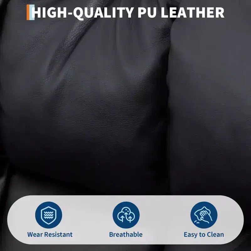 High-Back PU Leather Executive Office Chair with Footrest, 360° Swivel & Ergonomic Support
