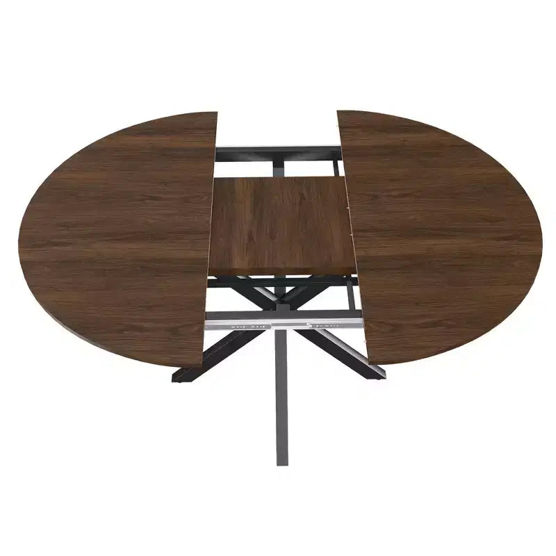 59" Modern Retractable Dining Table for 6, Folding Design with Carbon Steel Base