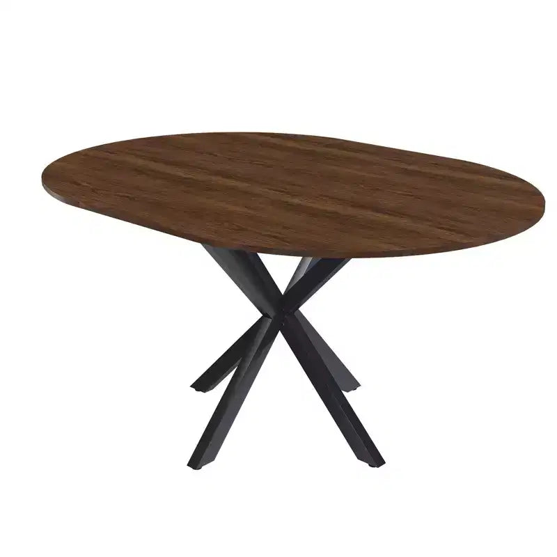 59" Modern Retractable Dining Table for 6, Folding Design with Carbon Steel Base