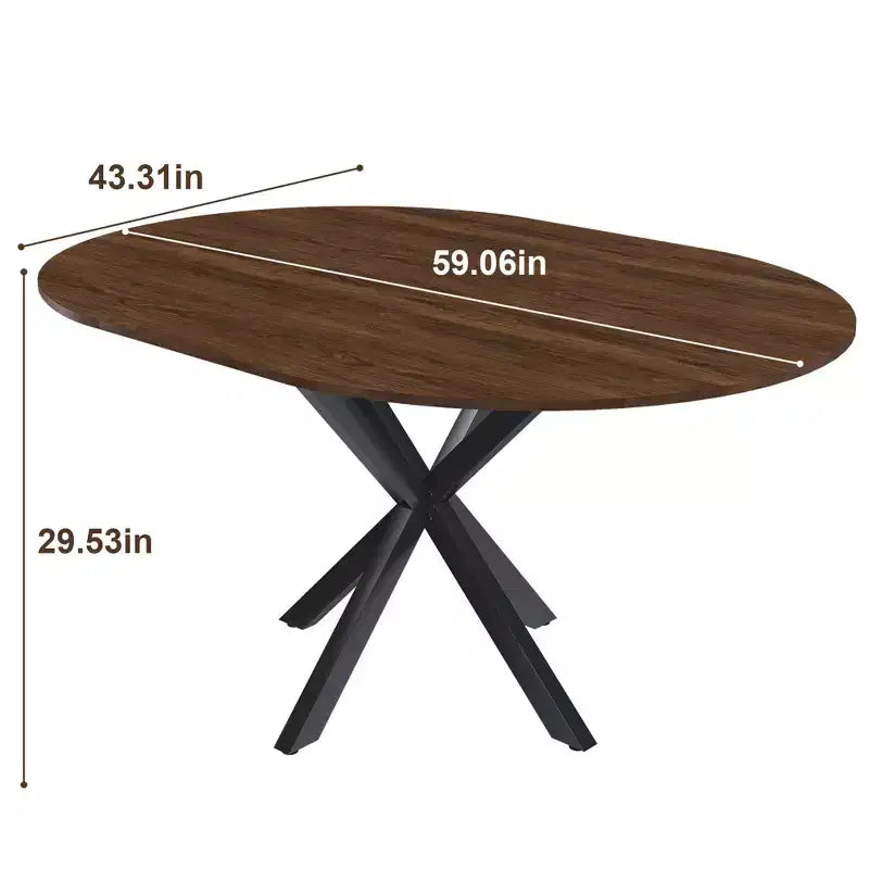 59" Modern Retractable Dining Table for 6, Folding Design with Carbon Steel Base