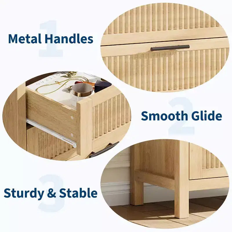 5-Drawer Dresser, Modern Wooden Bedroom Chest of Drawers With Handles and Storage Drawers, Farmhouse Style TV Stand for Living Room, Bedroom, Hallway