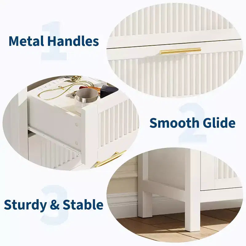 5-Drawer Dresser, Modern Wooden Bedroom Chest of Drawers With Handles and Storage Drawers, Farmhouse Style TV Stand for Living Room, Bedroom, Hallway