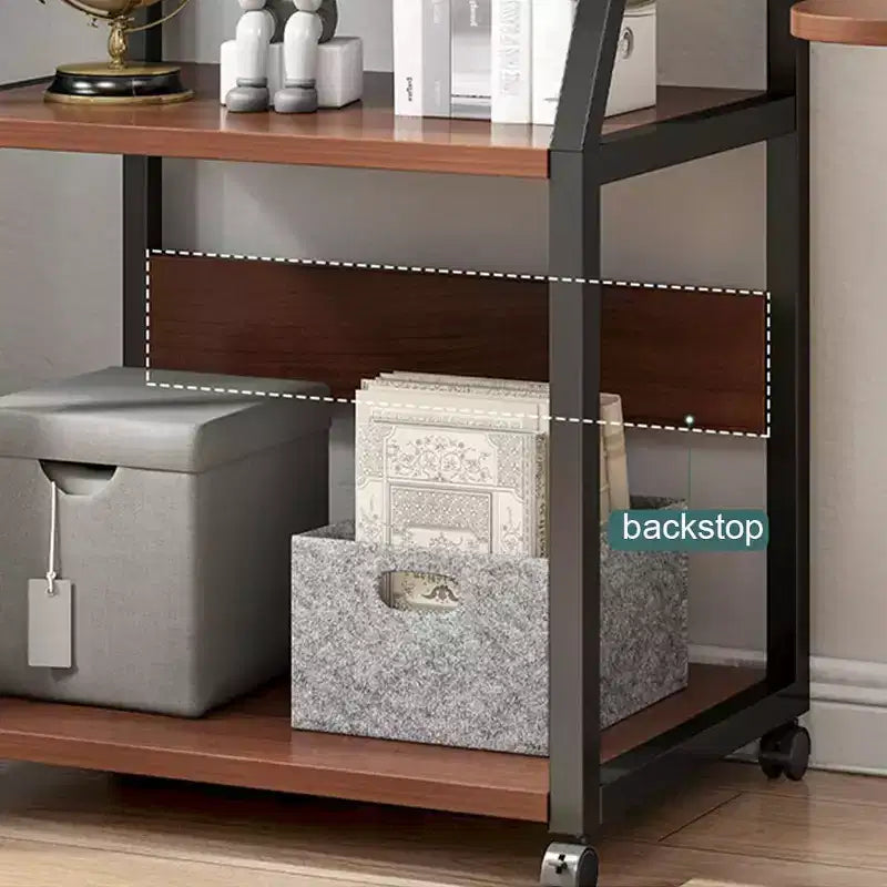 3 Tier Printer Stand, Printer Table with Storage Shelf, Rolling Printer Cart with Wheels, Heat Press Stand for Office