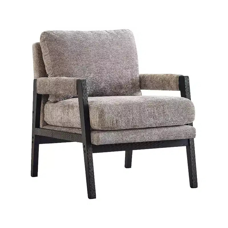 Mid-Century Modern Chenille Upholstered Accent Armchair for Living Room
