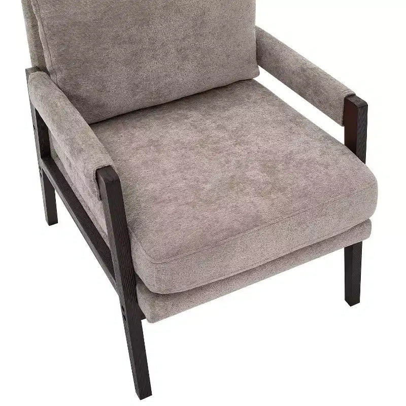 Mid-Century Modern Chenille Upholstered Accent Armchair for Living Room