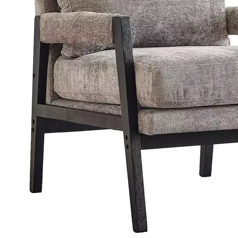 Mid-Century Modern Chenille Upholstered Accent Armchair for Living Room
