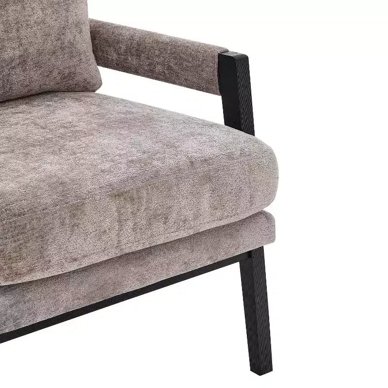 Mid-Century Modern Chenille Upholstered Accent Armchair for Living Room