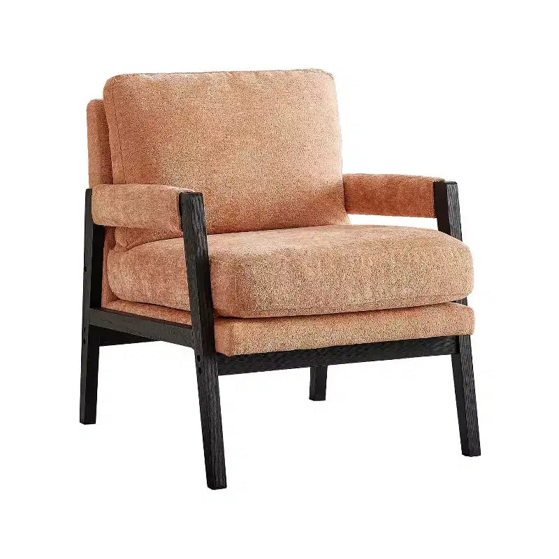 Mid-Century Modern Chenille Upholstered Accent Armchair for Living Room