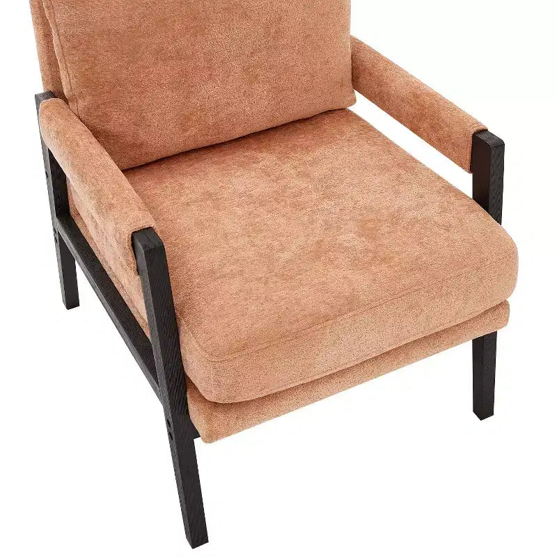 Mid-Century Modern Chenille Upholstered Accent Armchair for Living Room