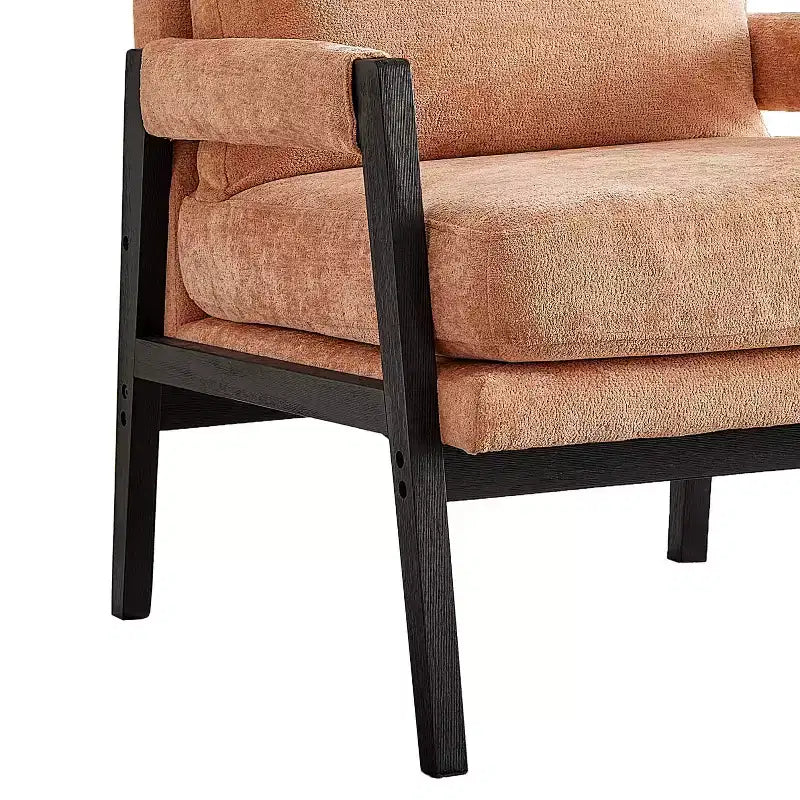 Mid-Century Modern Chenille Upholstered Accent Armchair for Living Room