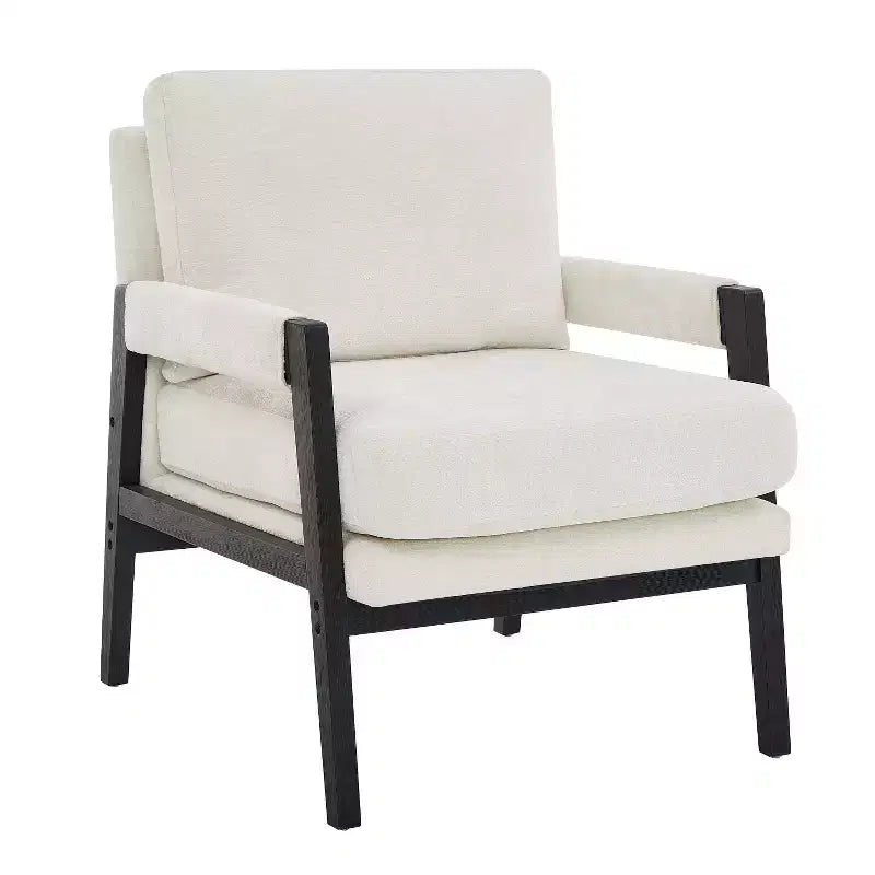Mid-Century Modern Chenille Upholstered Accent Armchair for Living Room