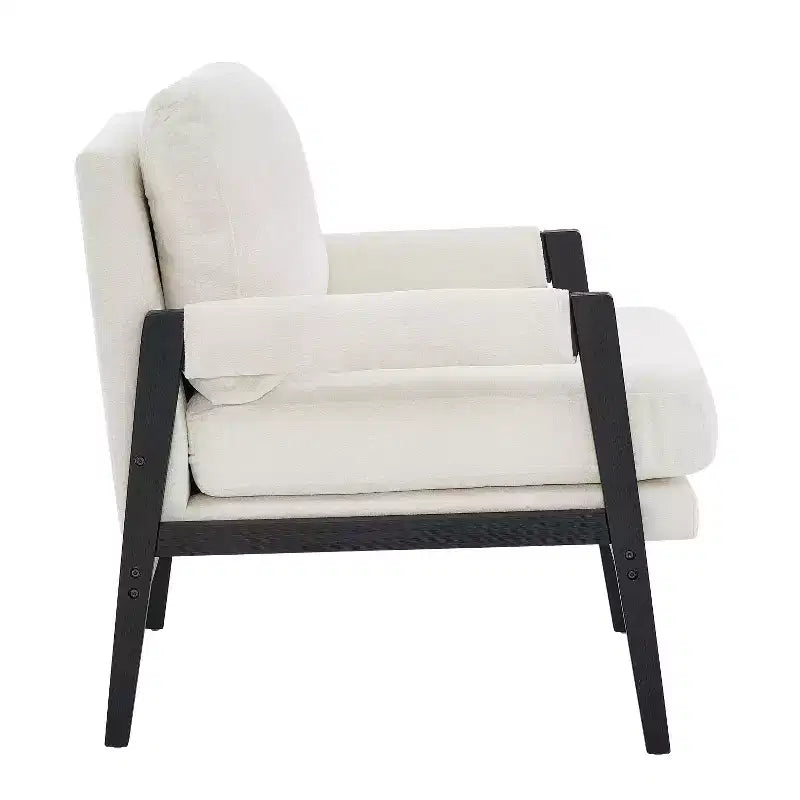Mid-Century Modern Chenille Upholstered Accent Armchair for Living Room