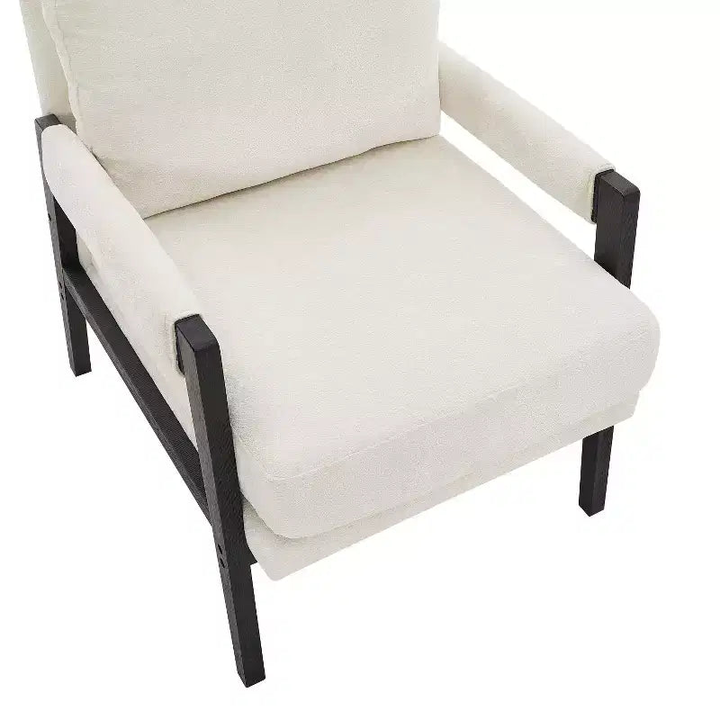 Mid-Century Modern Chenille Upholstered Accent Armchair for Living Room