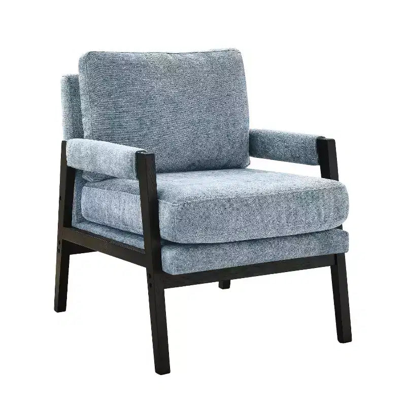 Mid-Century Modern Chenille Upholstered Accent Armchair for Living Room