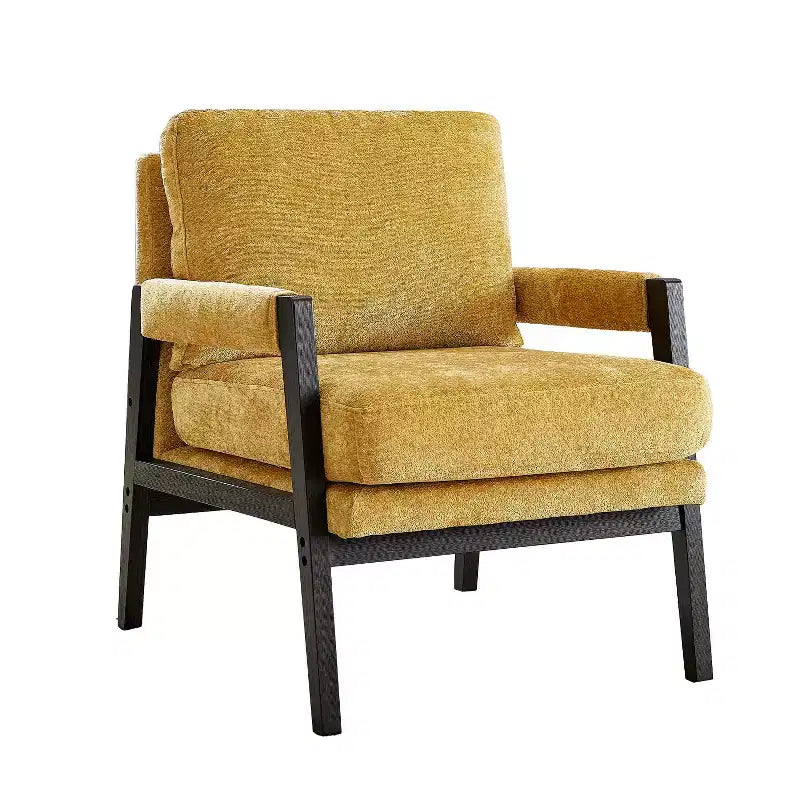 Mid-Century Modern Chenille Upholstered Accent Armchair for Living Room
