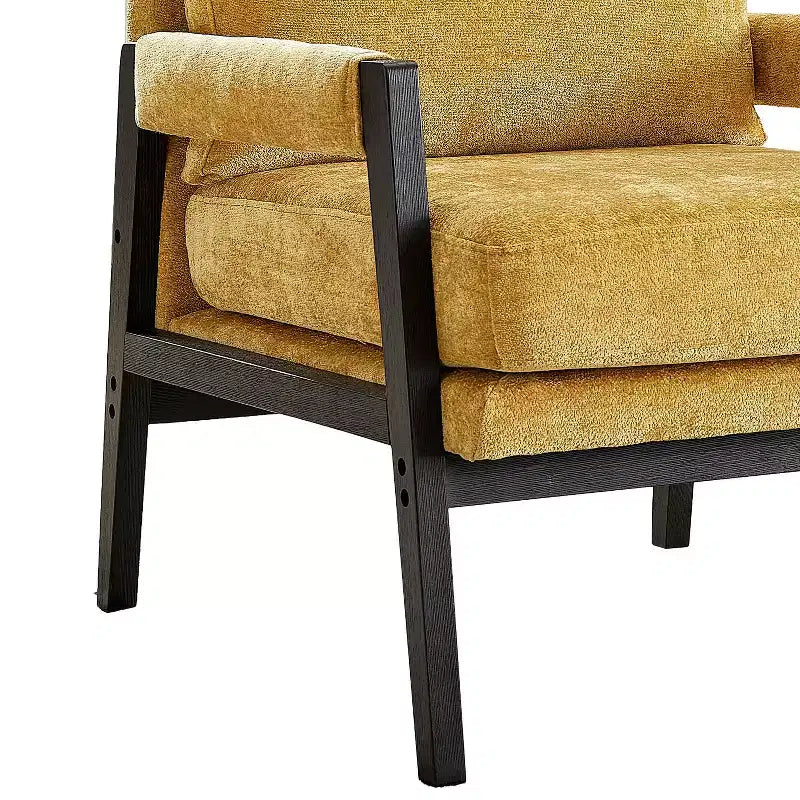 Mid-Century Modern Chenille Upholstered Accent Armchair for Living Room