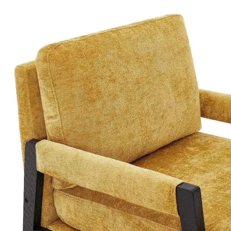 Mid-Century Modern Chenille Upholstered Accent Armchair for Living Room