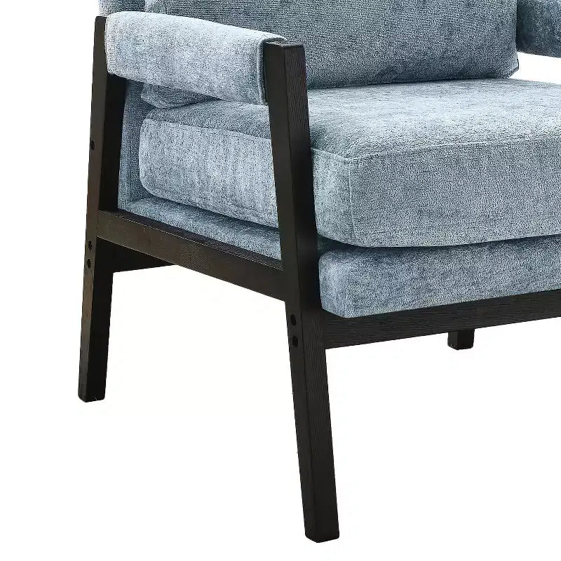 Mid-Century Modern Chenille Upholstered Accent Armchair for Living Room