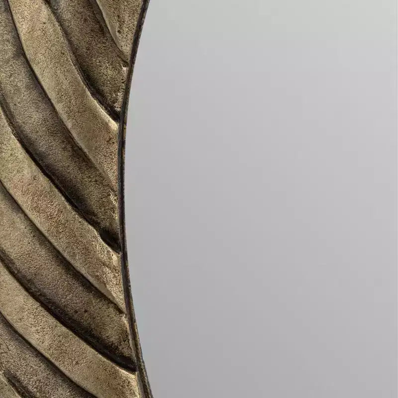 Modern Round Wall Mirror with Textured Metal Frame - Decorative Accent for Home, Office, Bedroom, or Living Room - 29 Bronze & Copper