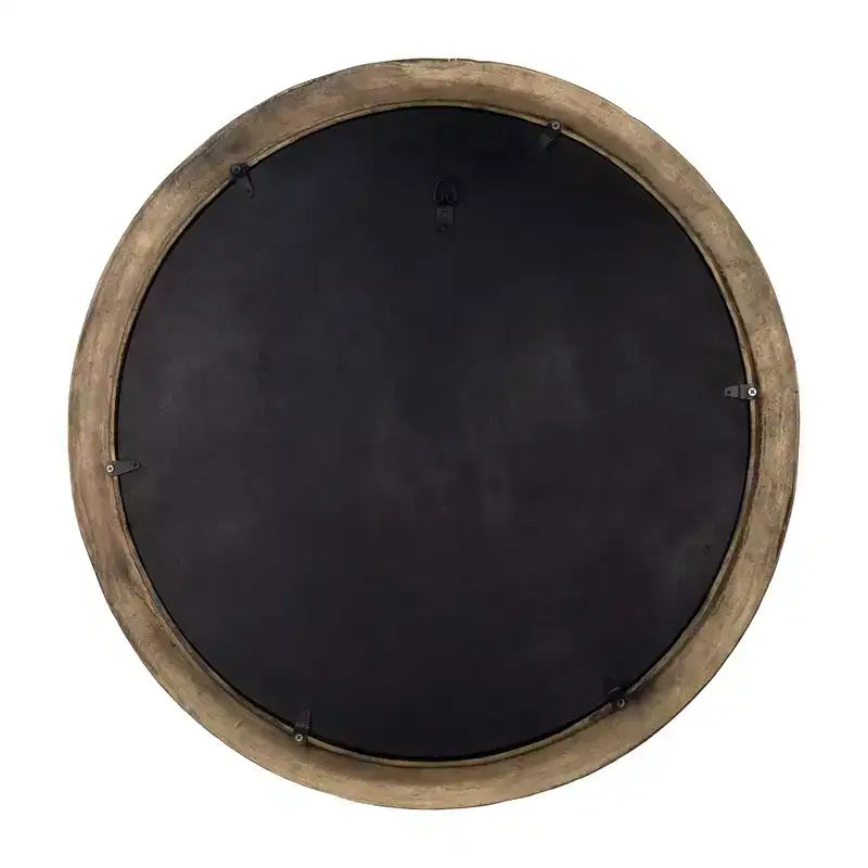 Modern Round Wall Mirror with Textured Metal Frame - Decorative Accent for Home, Office, Bedroom, or Living Room - 29 Bronze & Copper