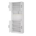 Tall Kitchen Hutch Bar Cabinet with Microwave Stand Kitchen Pantry Cabinet with LED Light, Cupboard for Dining Room,