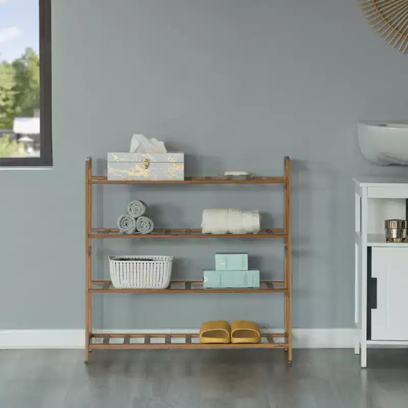 5-Shelf Arched Bookshelf, 71.65" Tall Farmhouse Display Bookcase, Black