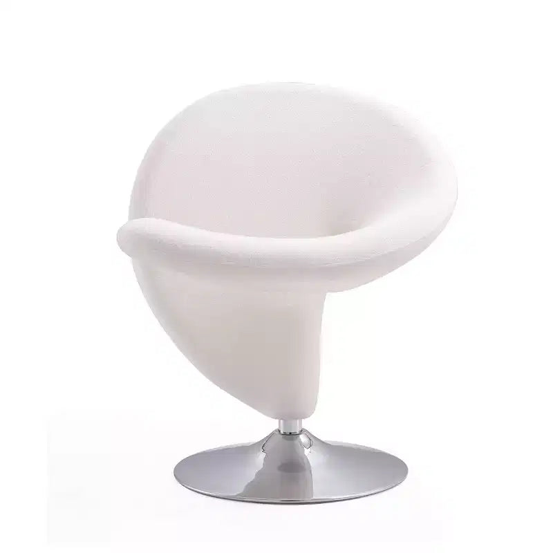 Set of 2 Curl Wool Blend Swivel Accent Chairs - Manhattan Comfort