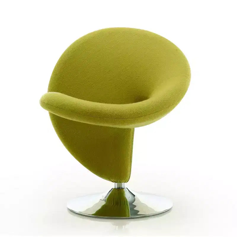 Set of 2 Curl Wool Blend Swivel Accent Chairs - Manhattan Comfort