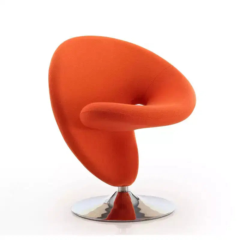 Set of 2 Curl Wool Blend Swivel Accent Chairs - Manhattan Comfort