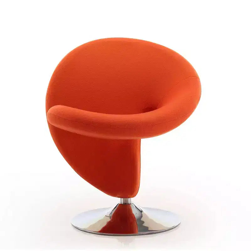 Set of 2 Curl Wool Blend Swivel Accent Chairs - Manhattan Comfort