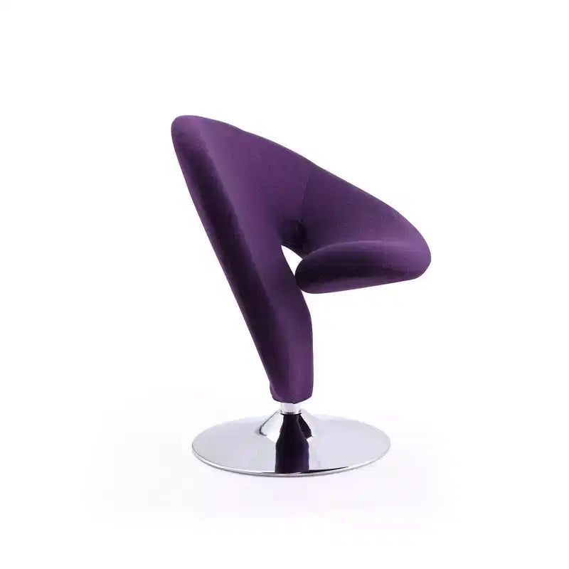 Set of 2 Curl Wool Blend Swivel Accent Chairs - Manhattan Comfort