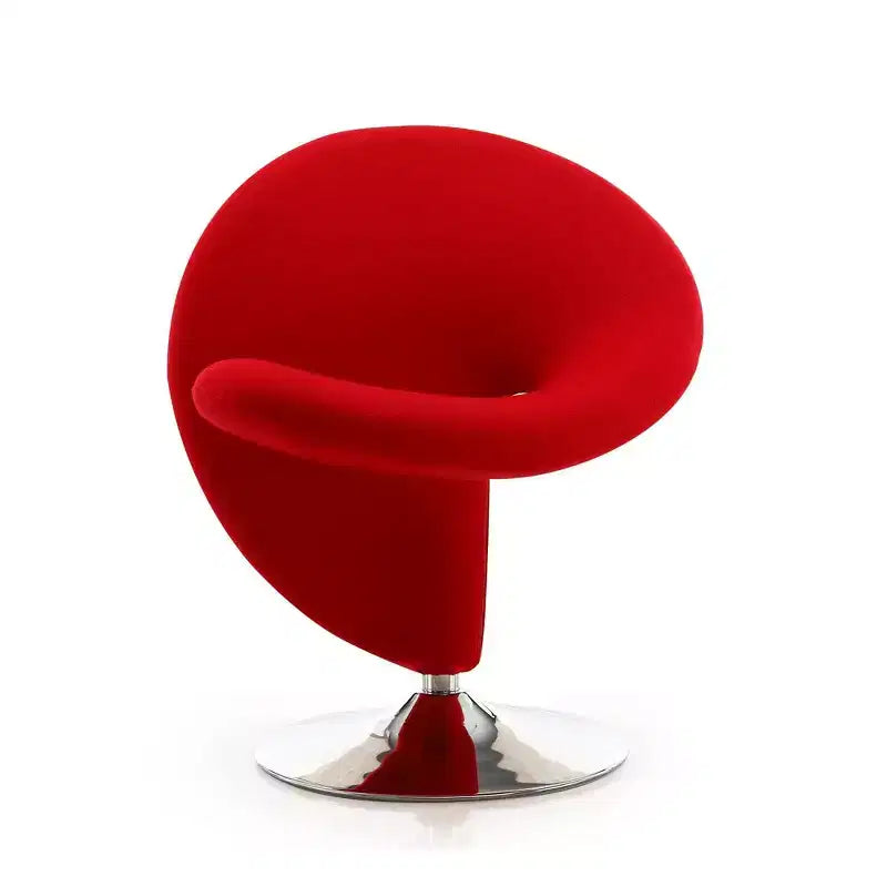 Set of 2 Curl Wool Blend Swivel Accent Chairs - Manhattan Comfort