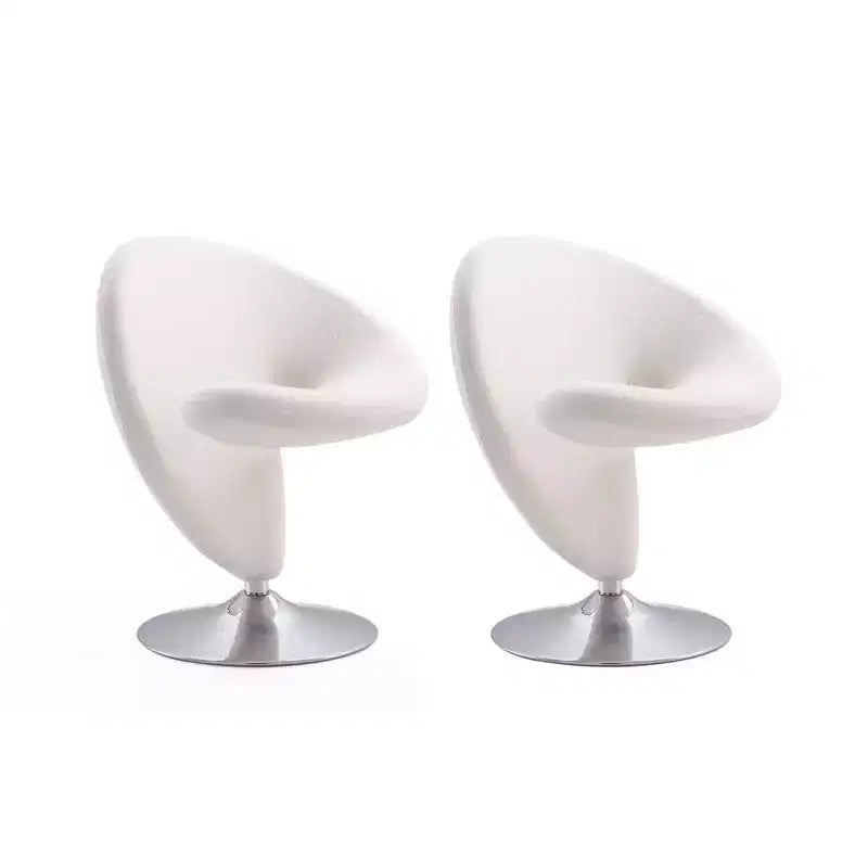 Set of 2 Curl Wool Blend Swivel Accent Chairs - Manhattan Comfort
