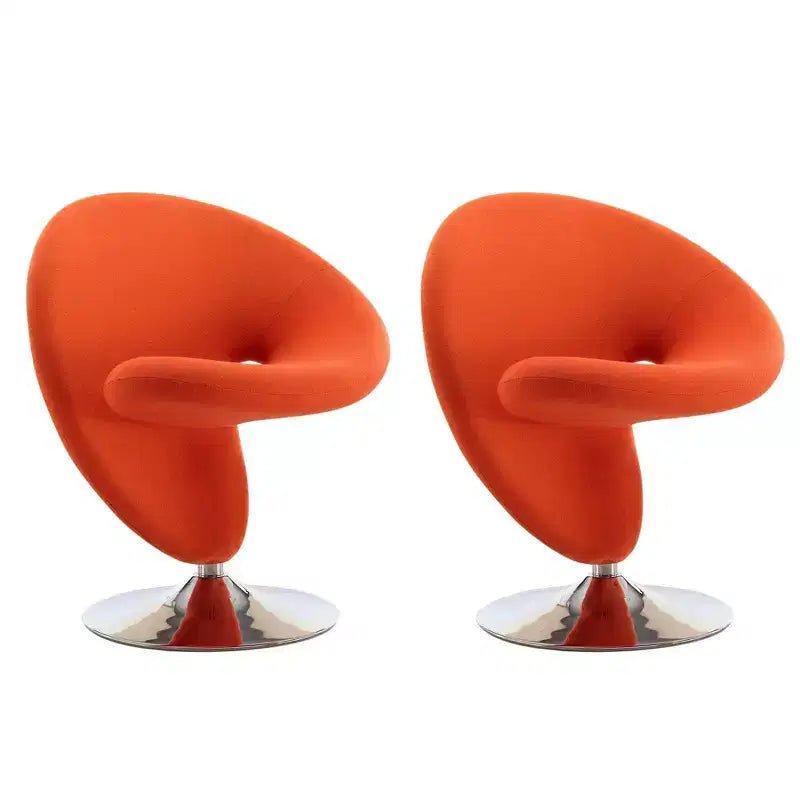 Set of 2 Curl Wool Blend Swivel Accent Chairs - Manhattan Comfort