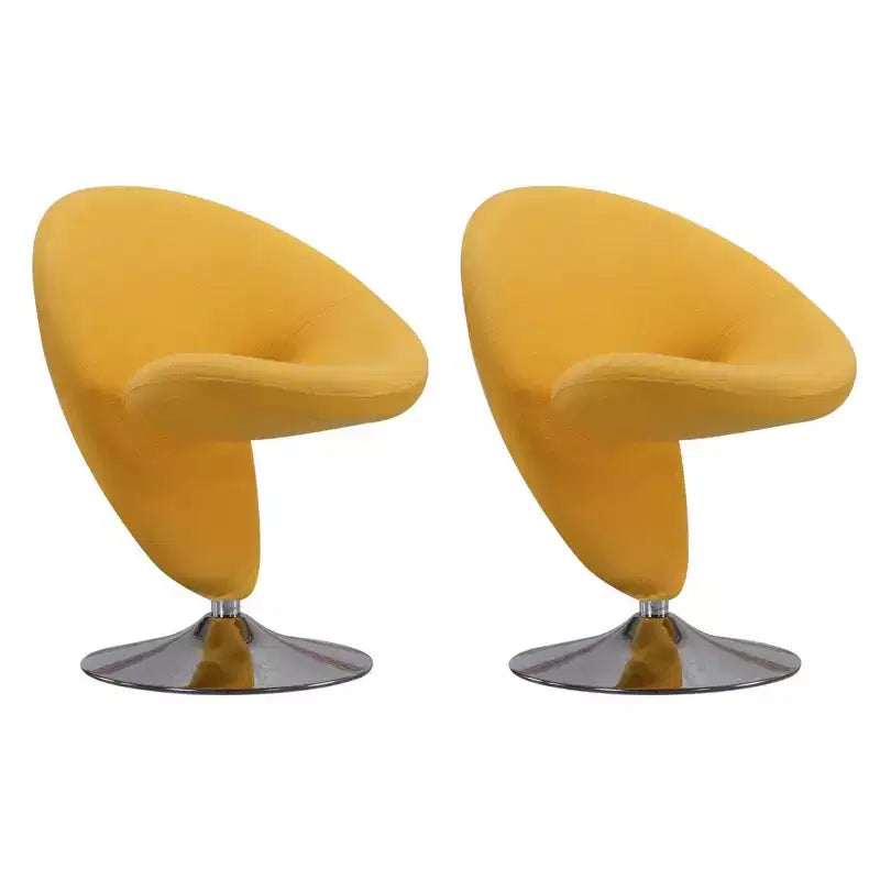 Set of 2 Curl Wool Blend Swivel Accent Chairs - Manhattan Comfort