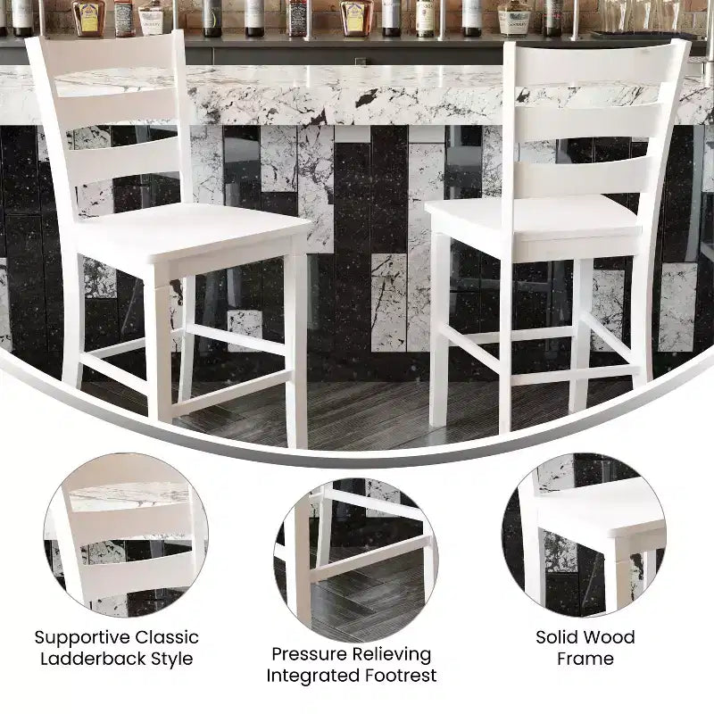 Counter Height Bar Stools with Backrest & Footrest, Upholstered Metal Barstools for Kitchen Island